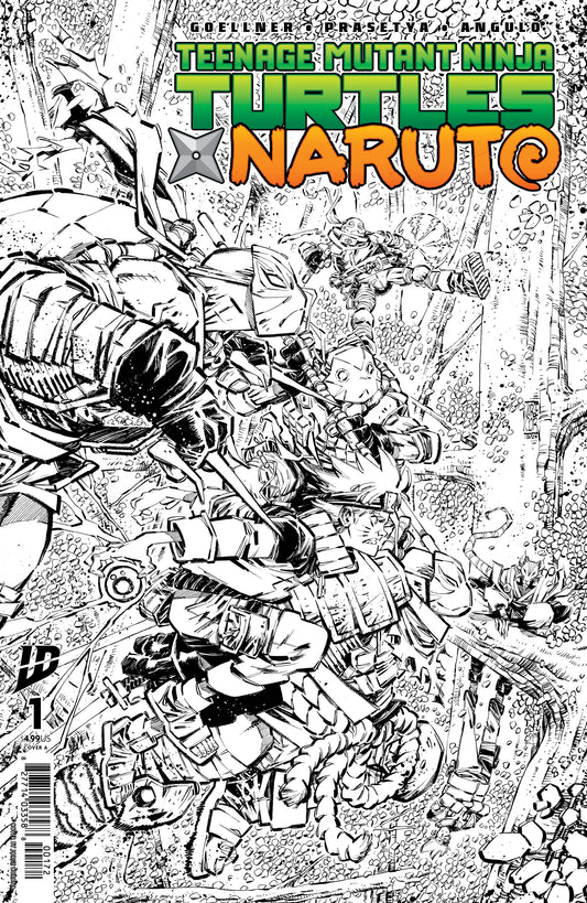 Teenage Mutant Ninja Turtles X Naruto #1 2nd Print 10 Copy Black & White