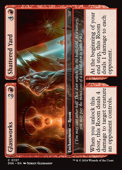 Glassworks // Shattered Yard - Duskmourn: House of Horror (dsk) #137 [Foil] [Foil]