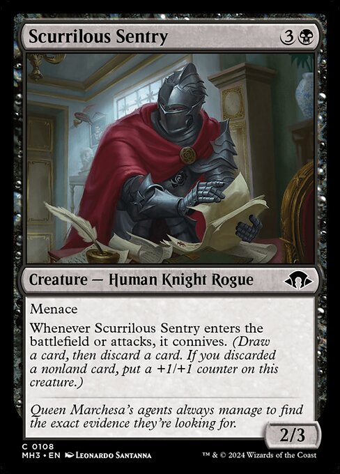 Scurrilous Sentry - Modern Horizons 3 (mh3) #108 [Foil] [Foil]