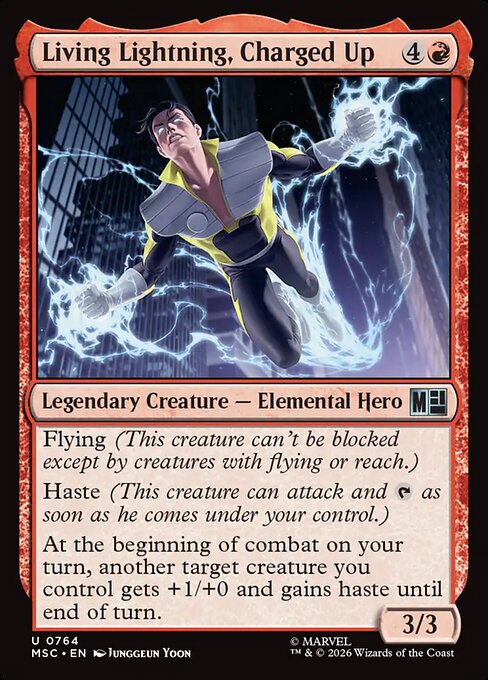 Living Lightning, Charged Up - Marvel Super Heroes Commander () #764 [Foil] [Foil]