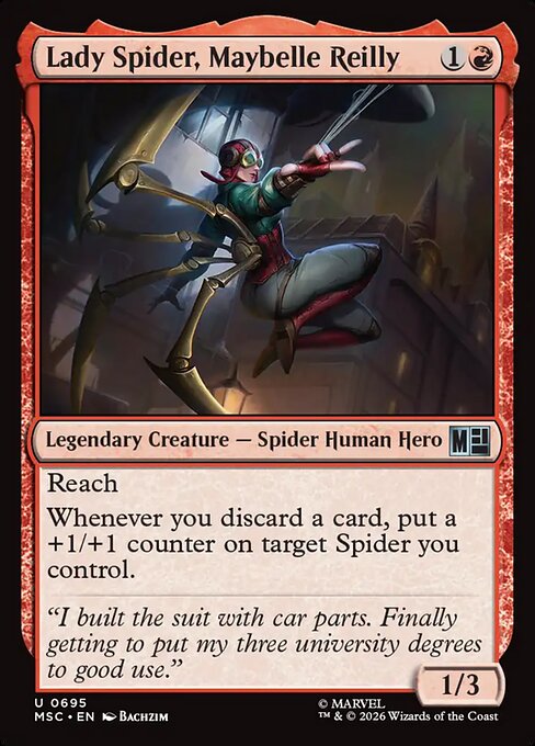 Lady Spider, Maybelle Reilly - Marvel Super Heroes Commander () #695 [Foil] [Foil]