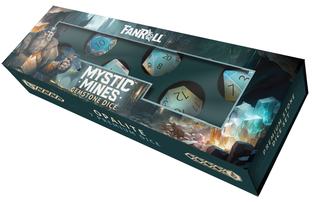 FanRoll by Metallic Dice Games - Mystic Mines Gemstone Poly Dice Sets: UPGRADED PACKAGING