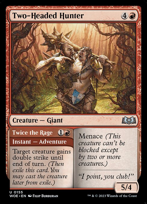 Two-Headed Hunter // Twice the Rage - Wilds of Eldraine () #155 [Foil] [Foil]