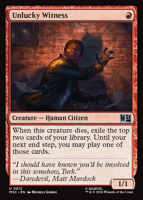 Unlucky Witness - Marvel Super Heroes Commander () #812 [Foil] [Foil]