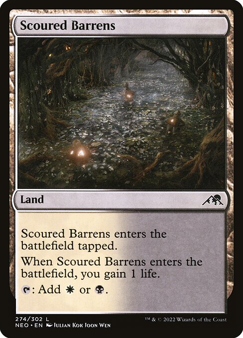 Scoured Barrens - Kamigawa: Neon Dynasty (NEO) #274 [Foil] [Foil]