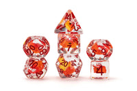 FanRoll by Metallic Dice Games - Dragon Storm Inclusion Resin Dice Set: Red Dragon