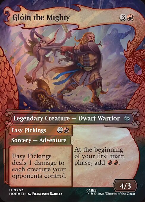 Glóin the Mighty // Easy Pickings - The Hobbit (HOB) #263 [Foil] [Foil]
