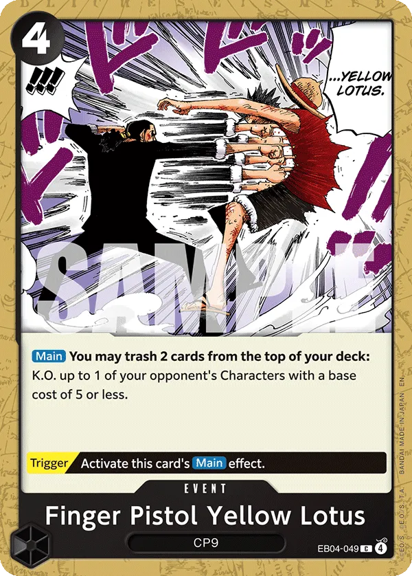 Finger Pistol Yellow Lotus - ADVENTURE ON KAMI'S ISLAND- [OP15-EB04] (EB04-049) #049