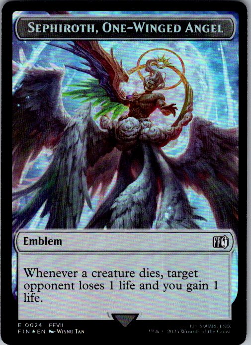 Sephiroth, One-Winged Angel Emblem [Foil] - Final Fantasy Tokens (TFIN) #24 [Foil]