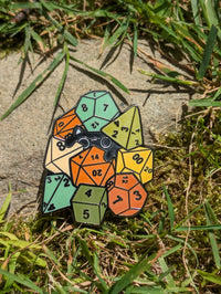 Mimic Gaming Co - Cat Amongst Dice Hard Enamel Pin -1.5"