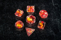 FanRoll by Metallic Dice Games - Dragon Storm Inclusion Resin Dice Set: Red Dragon