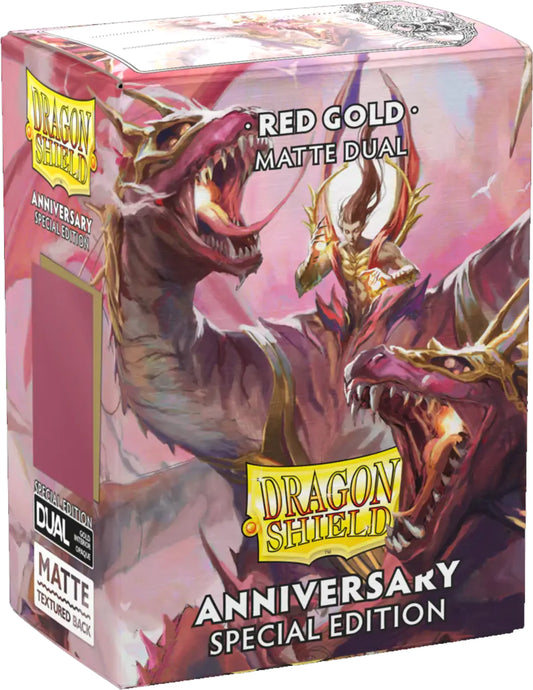 Dragon Shield Matte Dual sleeve 25th Anniversary Red/Gold