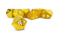 FanRoll by Metallic Dice Games - D&D Officially Licensed Dragon Scale Metal Dice Set: Gold