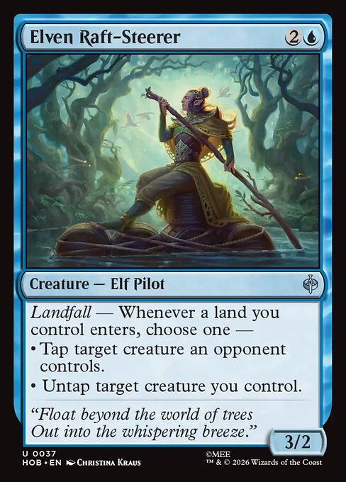 Elven Raft-Steerer - The Hobbit (hob) #37 [Foil] [Foil]