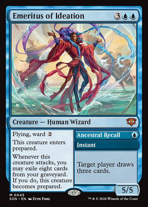 Emeritus of Ideation // Ancestral Recall - Secrets of Strixhaven (SOS) #45