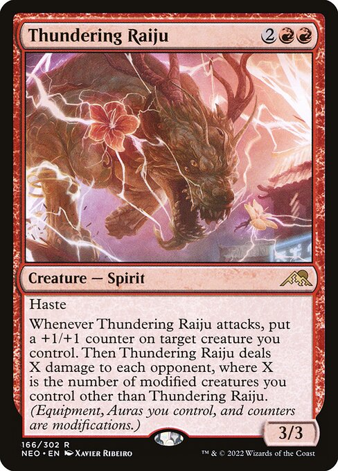 Thundering Raiju - Kamigawa: Neon Dynasty (NEO) #166 [Foil] [Foil]
