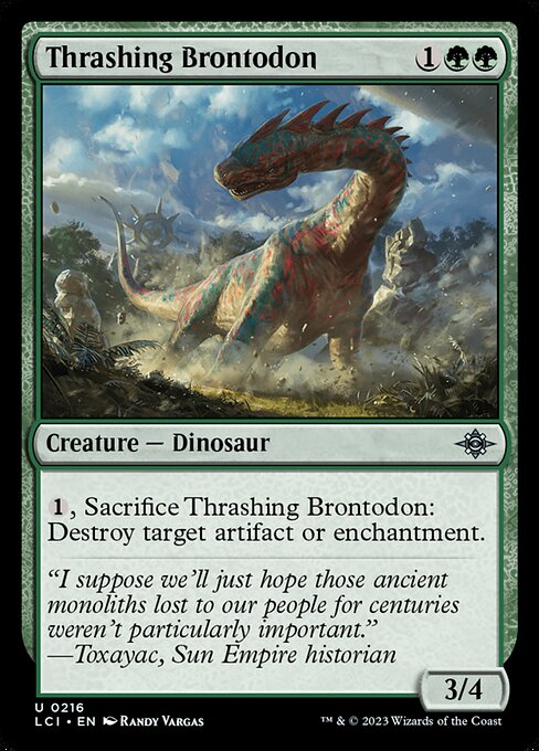Thrashing Brontodon - The Lost Caverns of Ixalan (lci) #216 [Foil] [Foil]