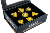 FanRoll by Metallic Dice Games - D&D Officially Licensed Dragon Scale Metal Dice Set: Gold
