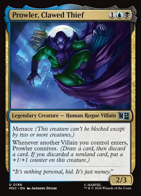 Prowler, Clawed Thief - Marvel Super Heroes Commander (MSC) #186