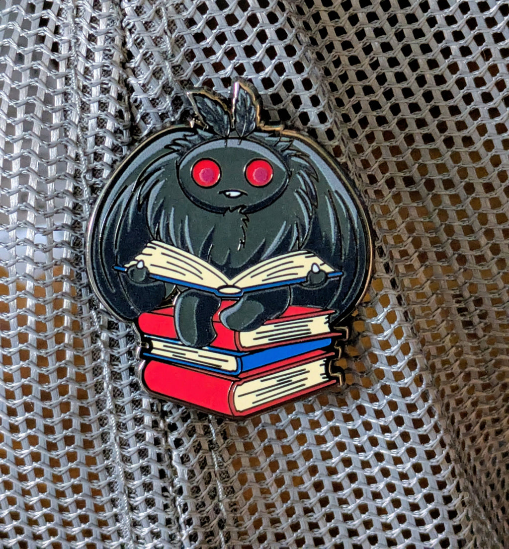 Mimic Gaming Co - Mothman Reading a Book Enamel Pin - 1.5"