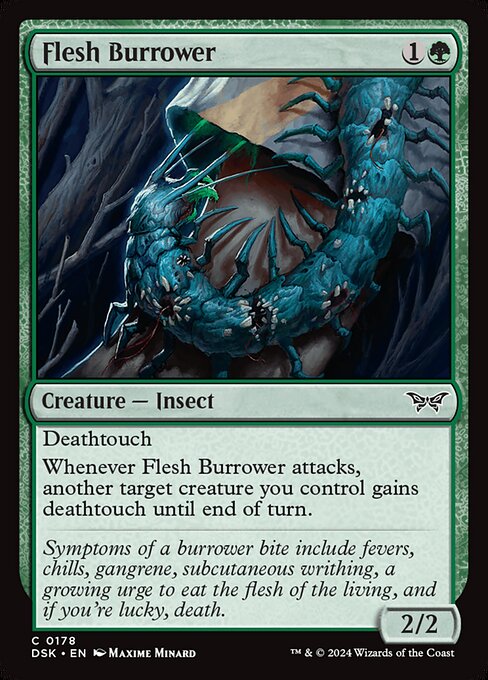 Flesh Burrower - Duskmourn: House of Horror (dsk) #178 [Foil] [Foil]