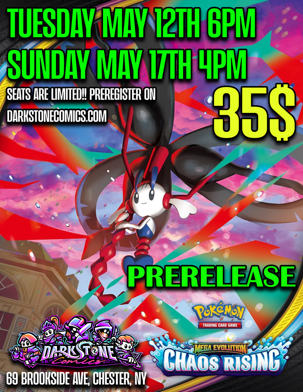 5/17 Pokemon Mega Evolutions Chaos Rising Prerelease Night 2