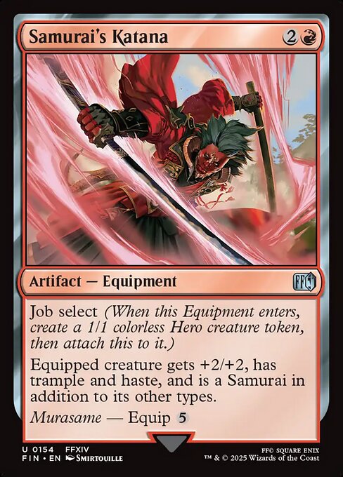 Samurai's Katana - Final Fantasy (FIN) #154 [Foil] [Foil]