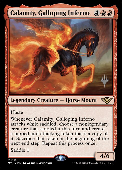 Calamity, Galloping Inferno - Outlaws of Thunder Junction Promos (POTJ) #116p [Foil] [Foil]