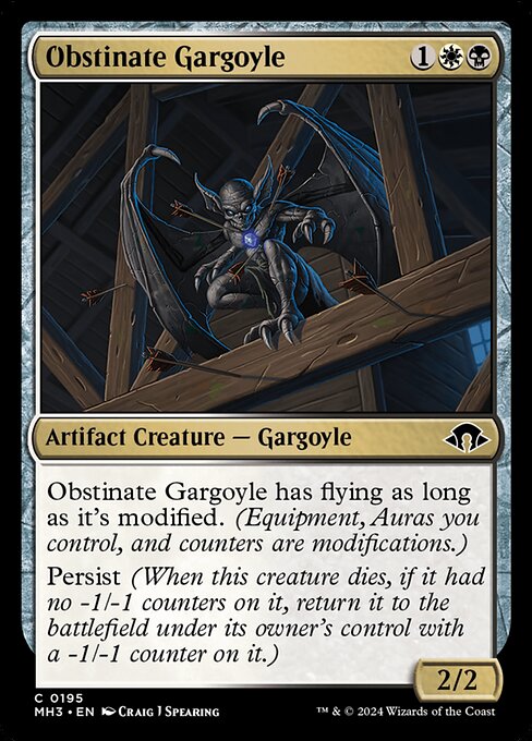 Obstinate Gargoyle - Modern Horizons 3 (mh3) #195 [Foil] [Foil]