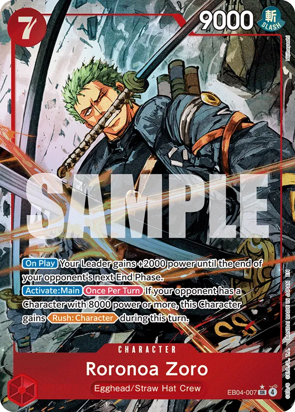 Roronoa Zoro - ADVENTURE ON KAMI'S ISLAND- [OP15-EB04] (EB04-007_p1) #007_p1 [Alt Art]