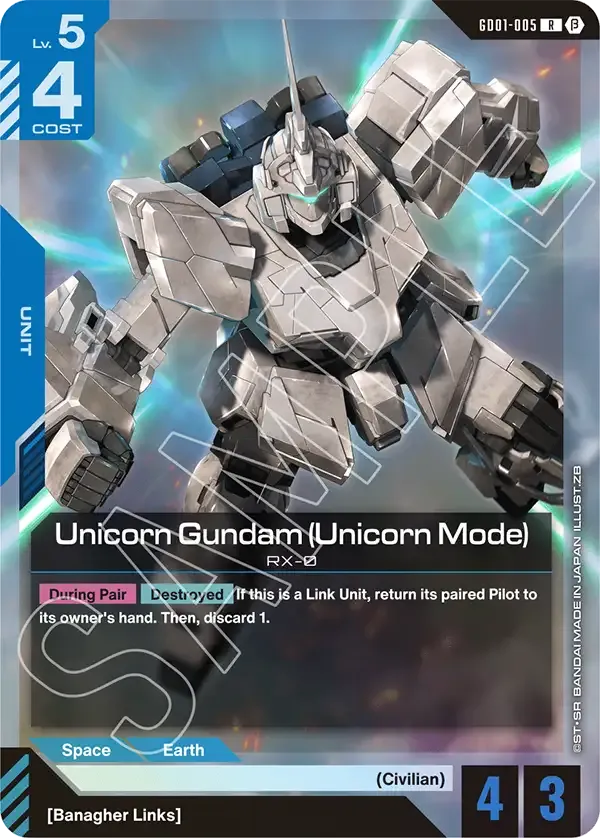 Unicorn Gundam (Unicorn Mode) - Newtype Rising [GD01] (GD01-005) #005