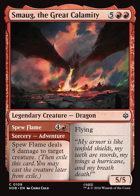 Smaug, the Great Calamity // Spew Flame - The Hobbit (HOB) #109 [Foil] [Foil]