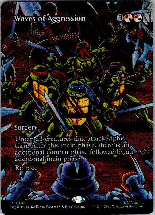 Waves of Aggression [Foil] - Teenage Mutant Ninja Turtles Source Material (PZA) #13 [Foil]