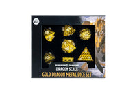 FanRoll by Metallic Dice Games - D&D Officially Licensed Dragon Scale Metal Dice Set: Gold