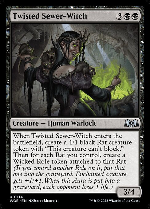 Twisted Sewer-Witch - Wilds of Eldraine () #114 [Foil] [Foil]