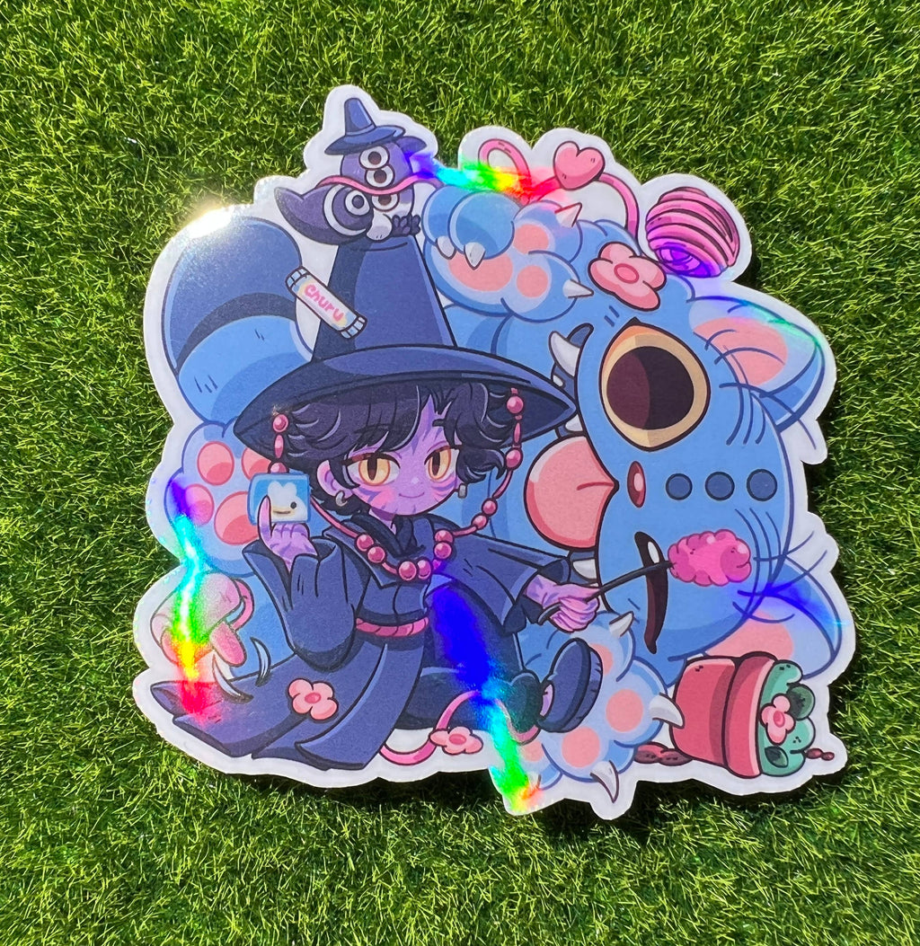 Mothers Of Orion - Demon Boy And Cat Sticker