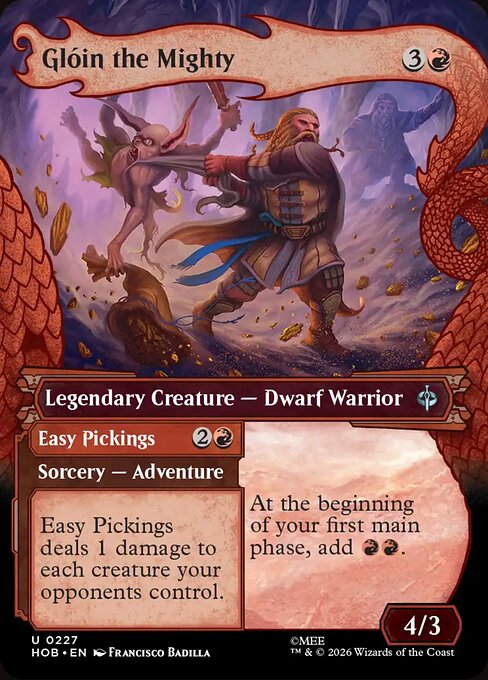 Glóin the Mighty // Easy Pickings - The Hobbit (HOB) #227 [Foil] [Foil]