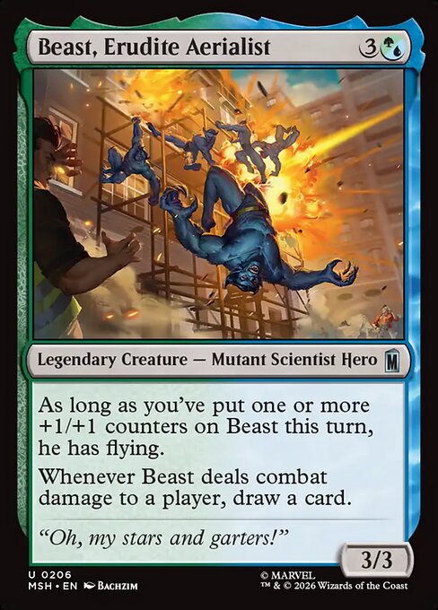 Beast, Erudite Aerialist - Marvel Super Heroes () #206 [Foil] [Foil]
