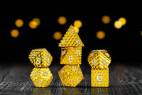 FanRoll by Metallic Dice Games - D&D Officially Licensed Dragon Scale Metal Dice Set: Gold