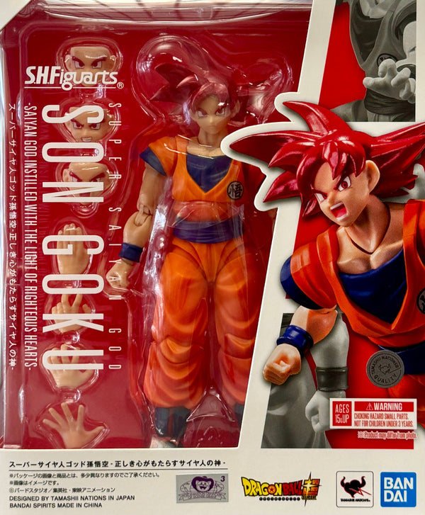 TAMASHII NATIONS - Dragon Ball Super - Super Saiyan God Son Goku -Saiyan God Instilled with The Light of Righteous Hearts- S.H.Figuarts Action Figure