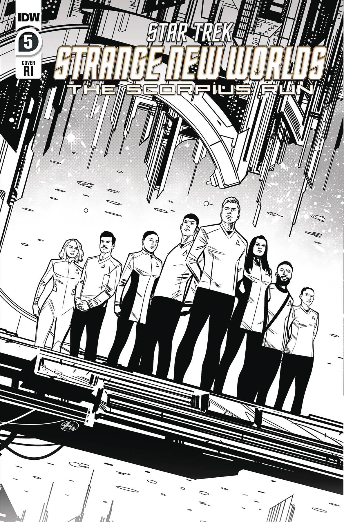 STAR TREK SNW SCORPIUS RUN #5 CVR D 1:10 HERNANDEZ B&W
