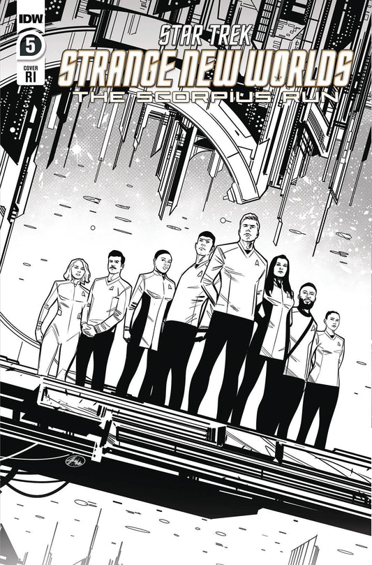 STAR TREK SNW SCORPIUS RUN #5 CVR D 1:10 HERNANDEZ B&W