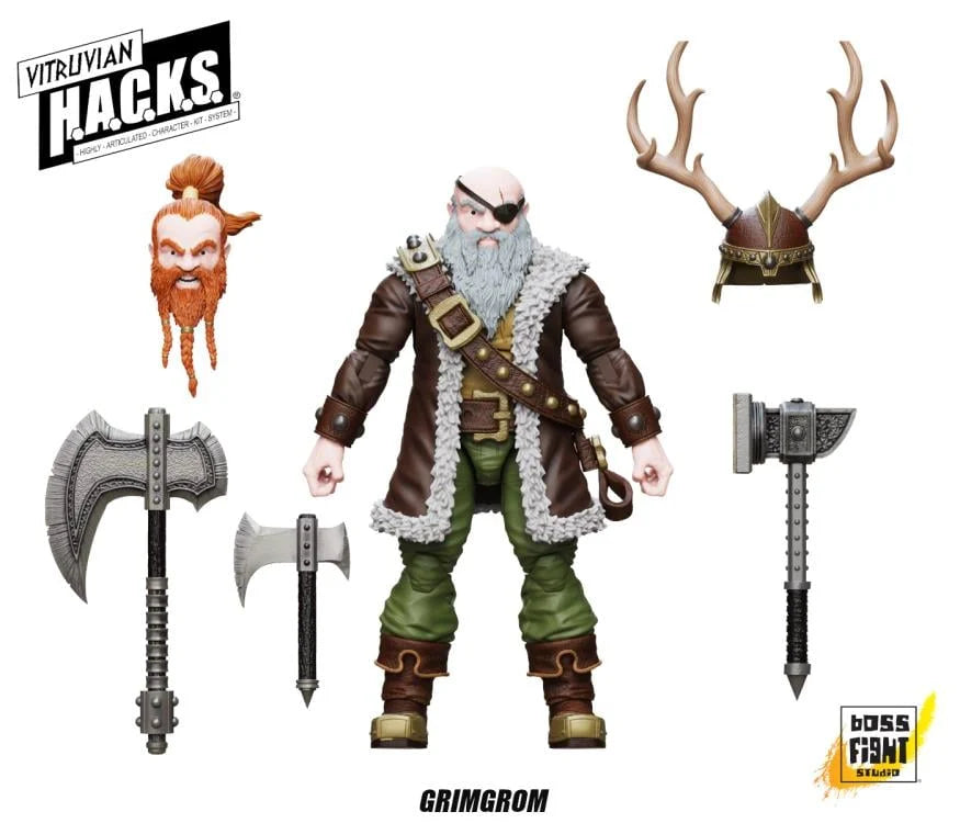 Vitruvian H.A.C.K.S. Grimgrom (Dwarf Mercency) Action Figure