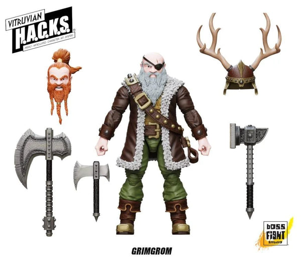 Vitruvian H.A.C.K.S. Grimgrom (Dwarf Mercency) Action Figure