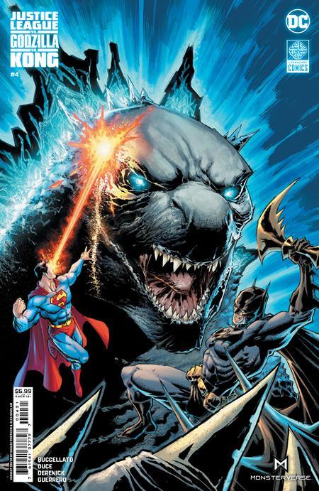 JUSTICE LEAGUE VS GODZILLA VS KONG #4 (OF 7) CVR C WHILCE PORTACIO GODZILLA CARD STOCK VAR