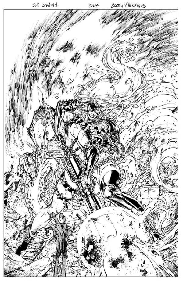 SHE-SPAWN #1 (OF 5) CVR E BRETT BOOTH B&W VAR