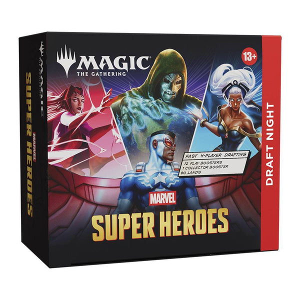 Magic: The Gathering Marvel Super Heroes Draft Night kit with 12 Play Boosters and 1 Collector Booster