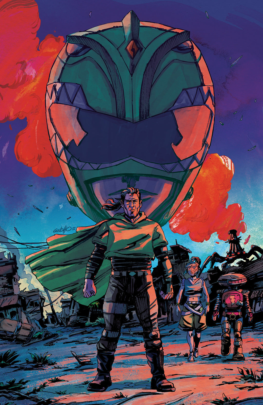 Power Rangers Green #1 G 1:10 INCV Foil Variant (Full Art, Foil, Vargas) [1:10]
